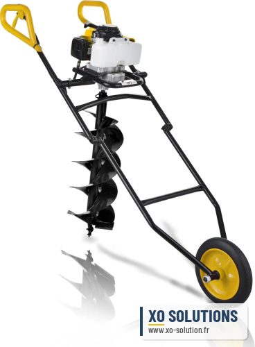 Tarière thermique brouette sur roues professionnelle 2,5cv diamètre 25cm garland auger 1211tg-v20