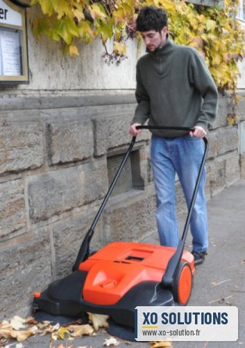 Balayeuse manuelle professionnelle avec système turbo et bac de 50 litres, grande largeur 97 cm - photo 2