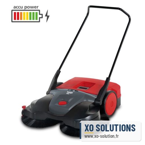 Balayeuse manuelle sur batterie, bac de 50l, largeur de travail 97cm, 4100m2/h