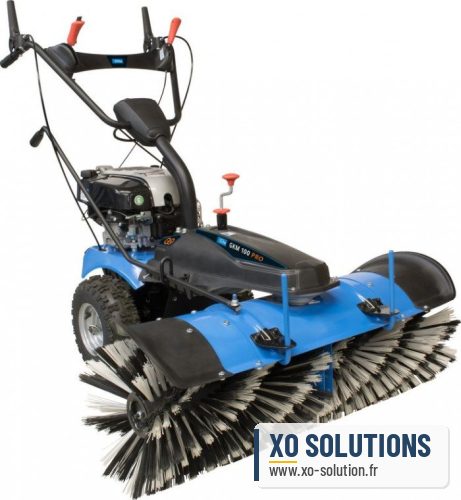 Balayeuse thermique gkm 100 pro moteur briggs & stratton, avec lame à neige et bac de ramassage