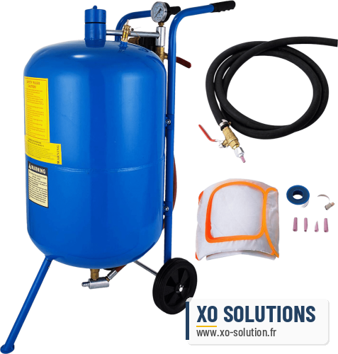 Sableuse mobile à cuve ronde 76 litres avec manometre et soupape de sécurité